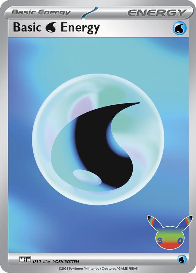 Basic Water Energy, card 011 from Mega Evolution Energy