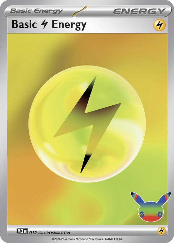 Basic Lightning Energy, card 012 from Mega Evolution Energy
