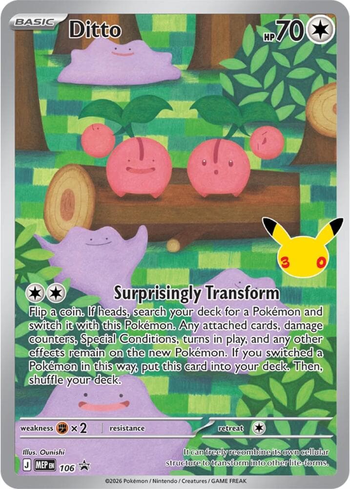 Ditto, card 106 from MEP Black Star Promos
