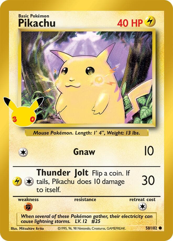 Pikachu, carta 014 de Celebración 30.º Aniversario