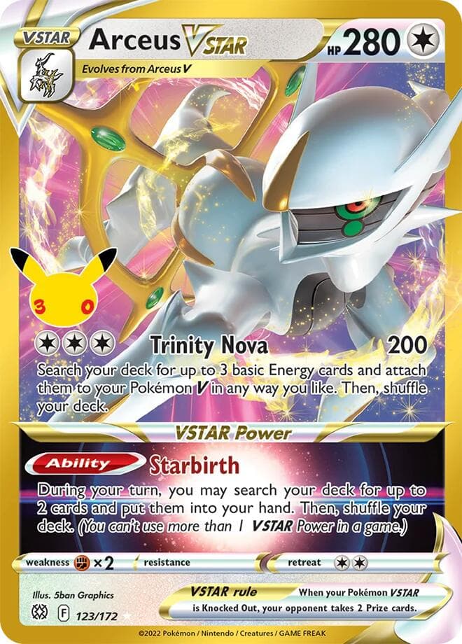 Arceus VSTAR, card 027 from 30th Celebration