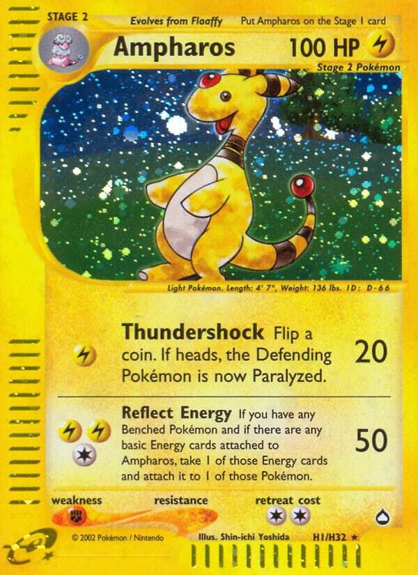 Ampharos, carta H01 di Aquapolis