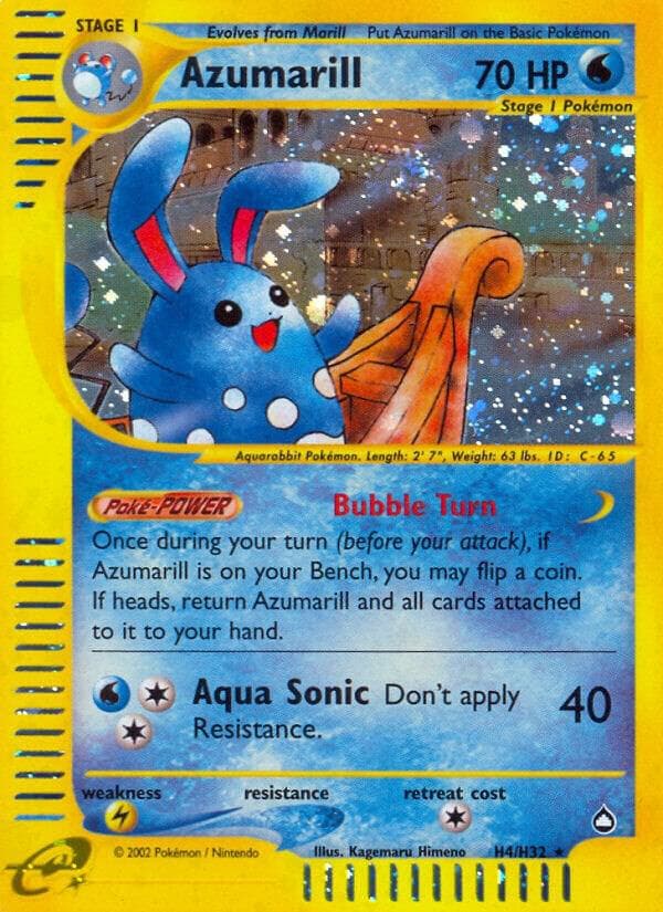 Azumarill, card H04 from Aquapolis