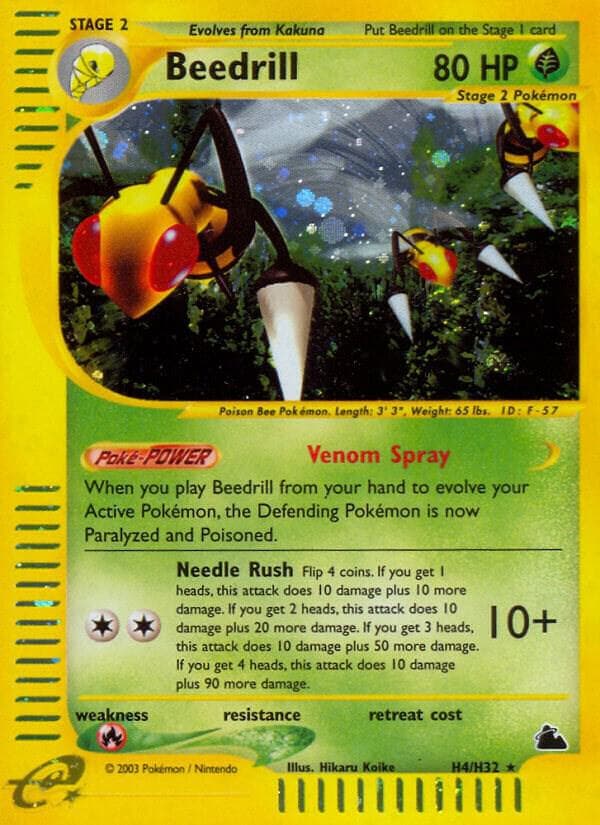 Beedrill, card H04 from Skyridge