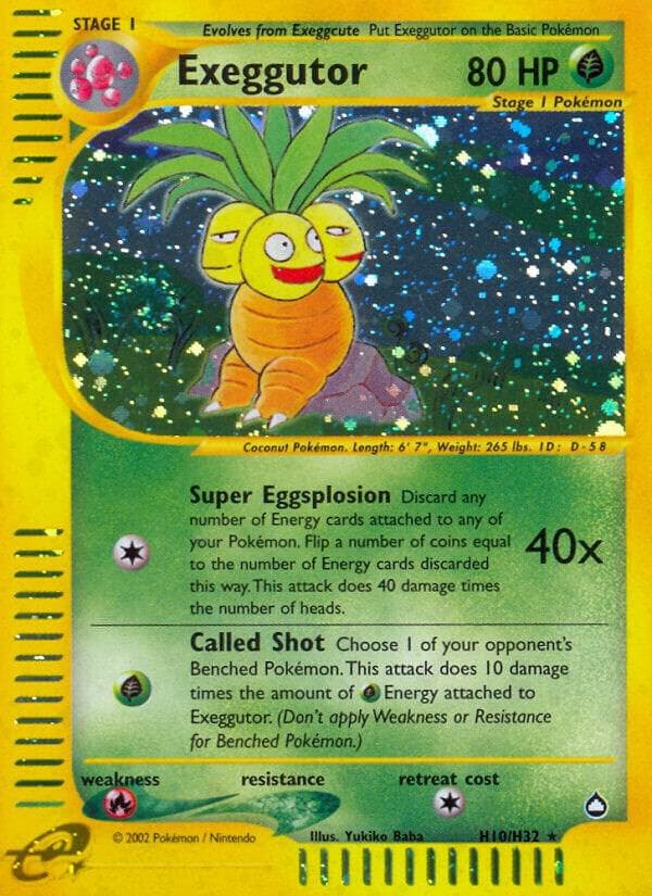 Exeggutor, carta H10 de Aquapolis
