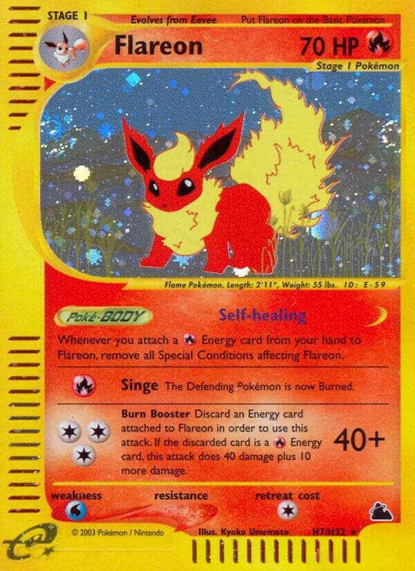 Flareon, carte H07 de Skyridge