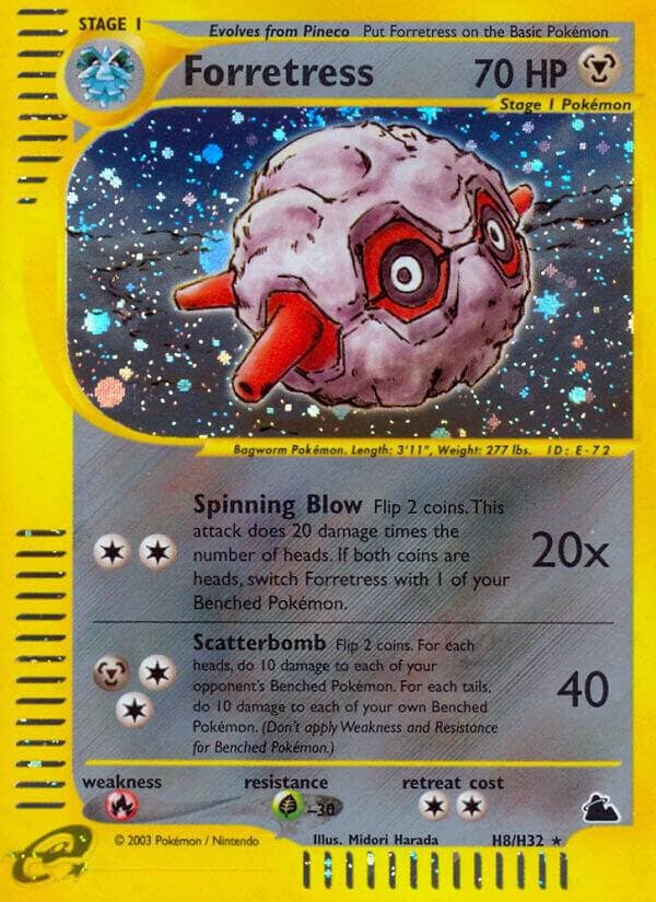 Forretress, card H08 from Skyridge