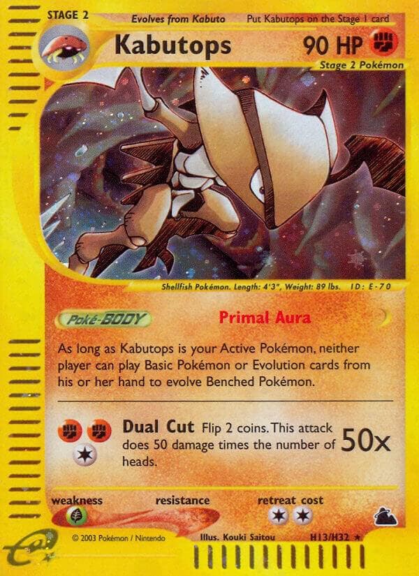 Kabutops, card H13 from Skyridge