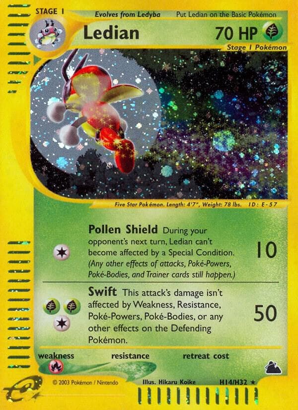 Ledian, card H14 from Skyridge