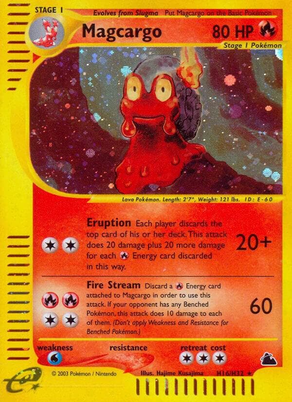 Magcargo, card H16 from Skyridge