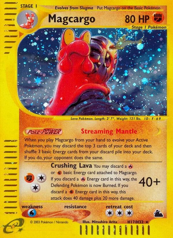 Magcargo, card H17 from Skyridge
