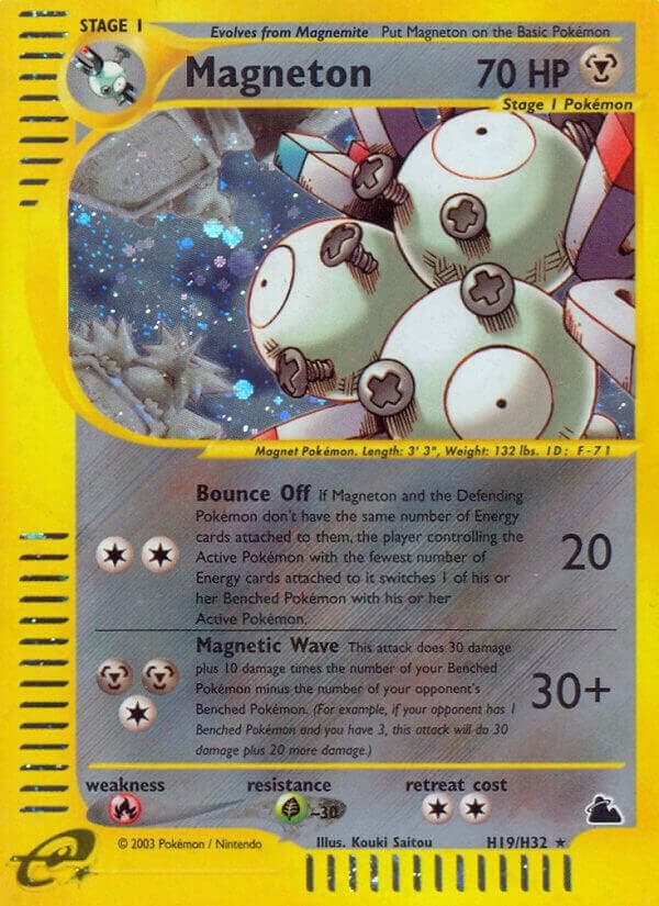 Magneton, card H19 from Skyridge