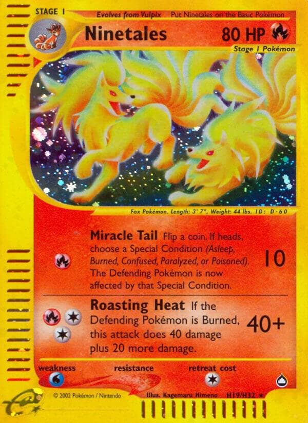 Ninetales, card H19 from Aquapolis