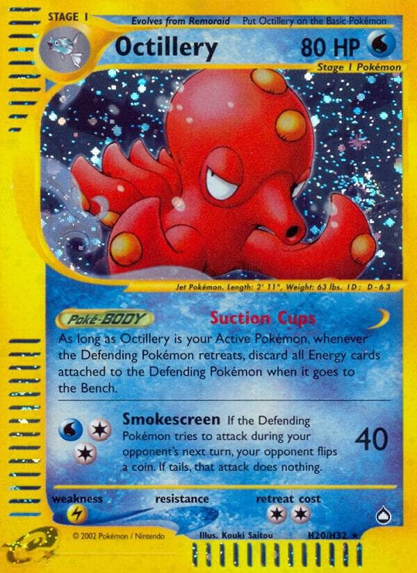 Octillery, card H20 from Aquapolis