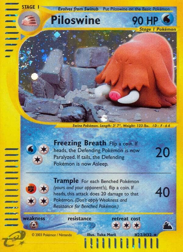 Piloswine, card H22 from Skyridge