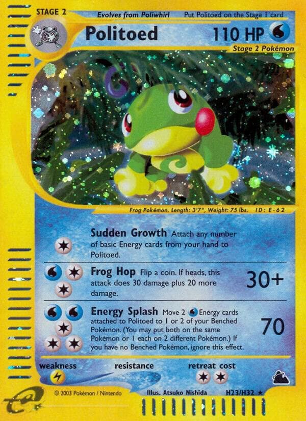 Politoed, card H23 from Skyridge