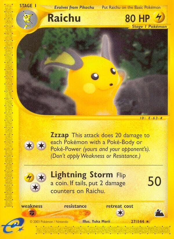 Raichu, carte H25 de Skyridge