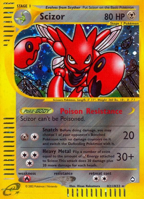 Scizor, carte H21 de Aquapolis