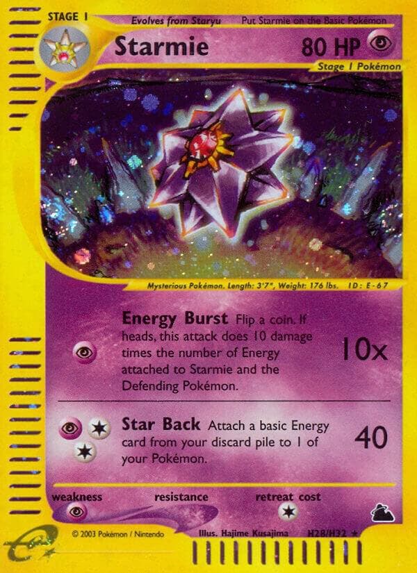 Starmie, carta H28 de Skyridge