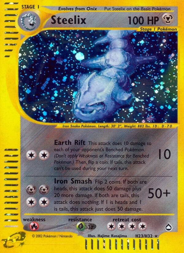 Steelix, card H23 from Aquapolis