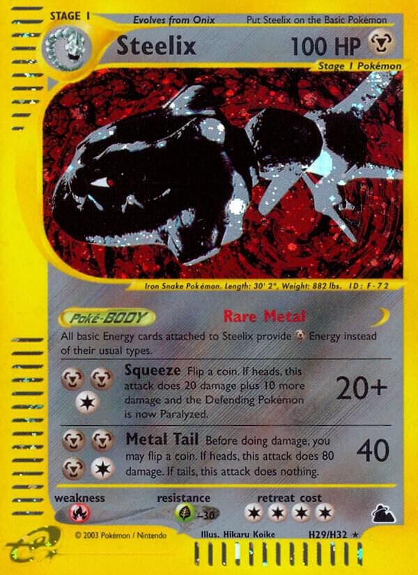 Steelix, carte H29 de Skyridge