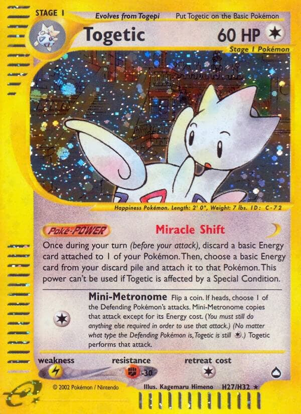 Togetic, card H27 from Aquapolis