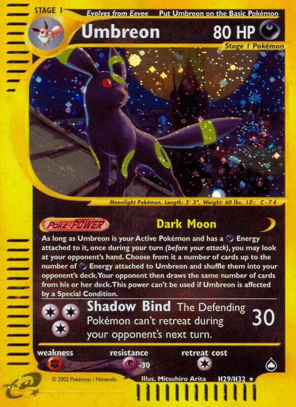 Umbreon, carta H29 di Aquapolis