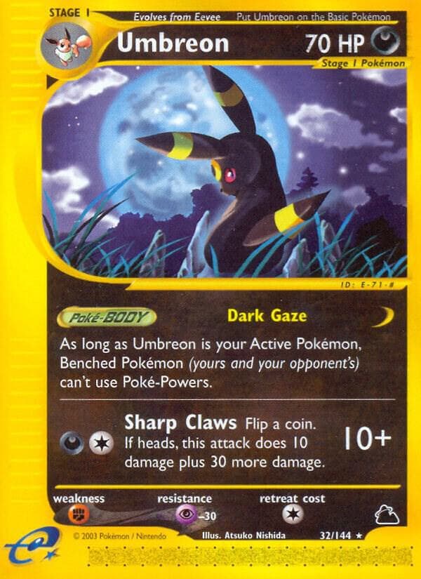 Umbreon, card H30 from Skyridge