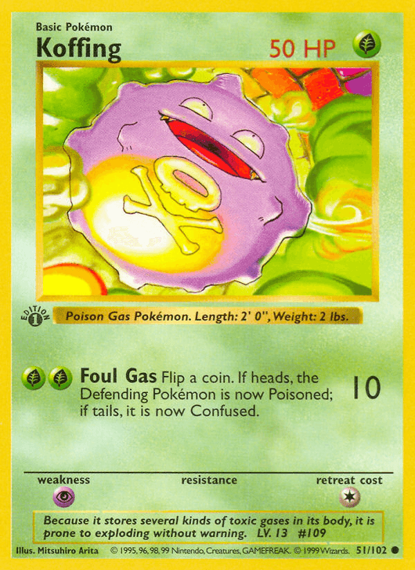 Koffing, carta 51 de Coleção Básica