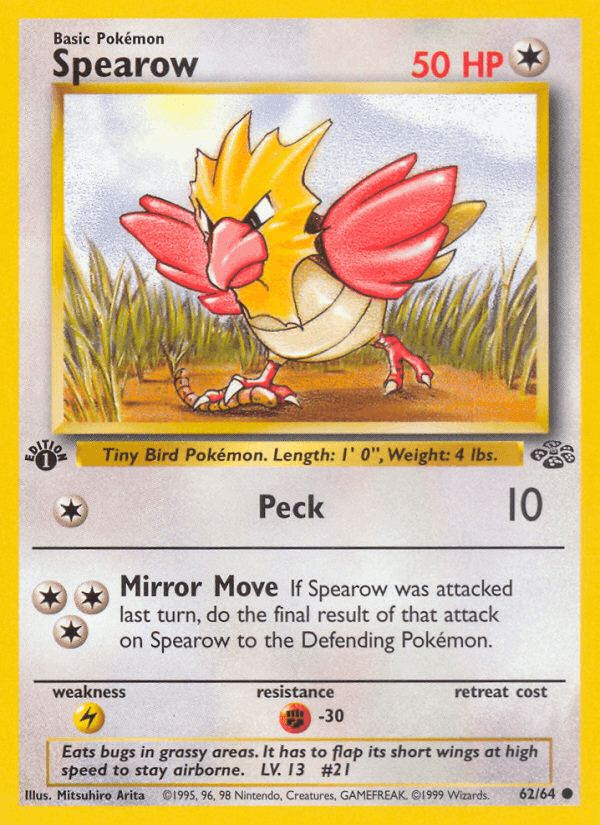 Spearow, card 62 from Jungle