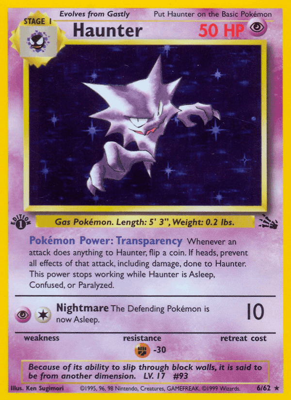 Haunter, card 6 from Fossil