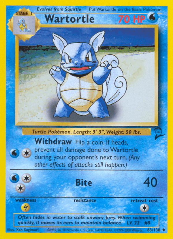 Wartortle, card 63 from Base Set 2