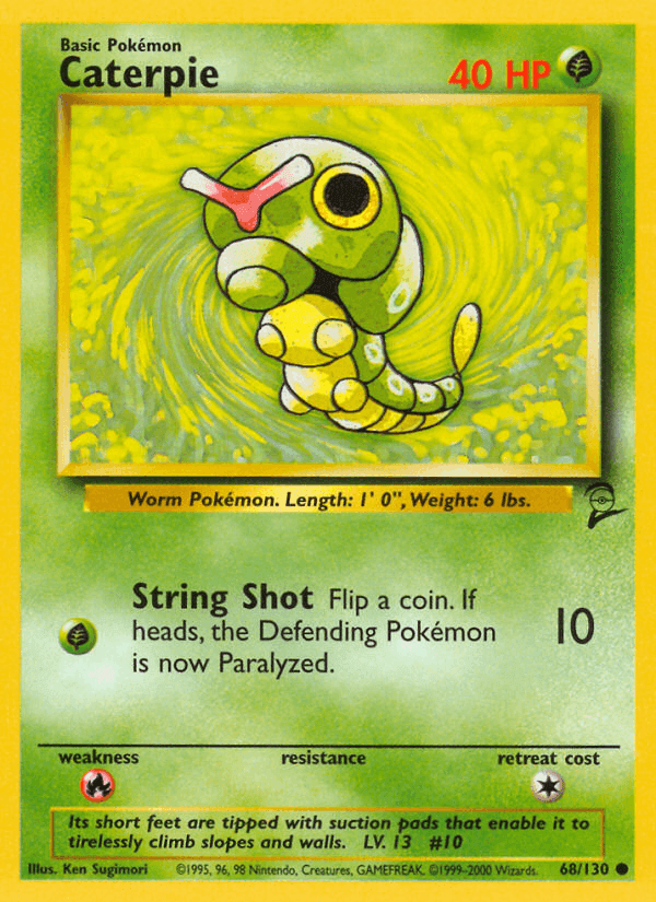 Caterpie, card 68 from Base Set 2