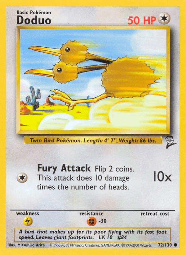 Doduo, card 72 from Base Set 2