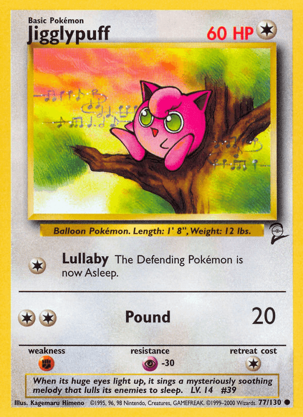 Jigglypuff, card 77 from Base Set 2