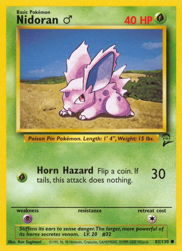 Nidoran♂, card 83 from Base Set 2