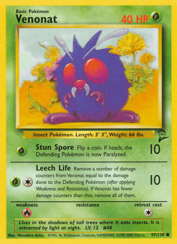 Venonat, card 97 from Base Set 2