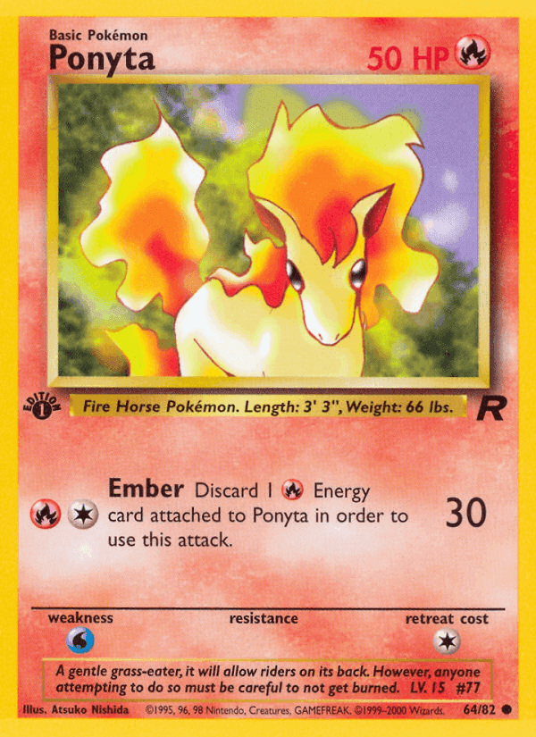 Ponyta, card 64 from Team Rocket