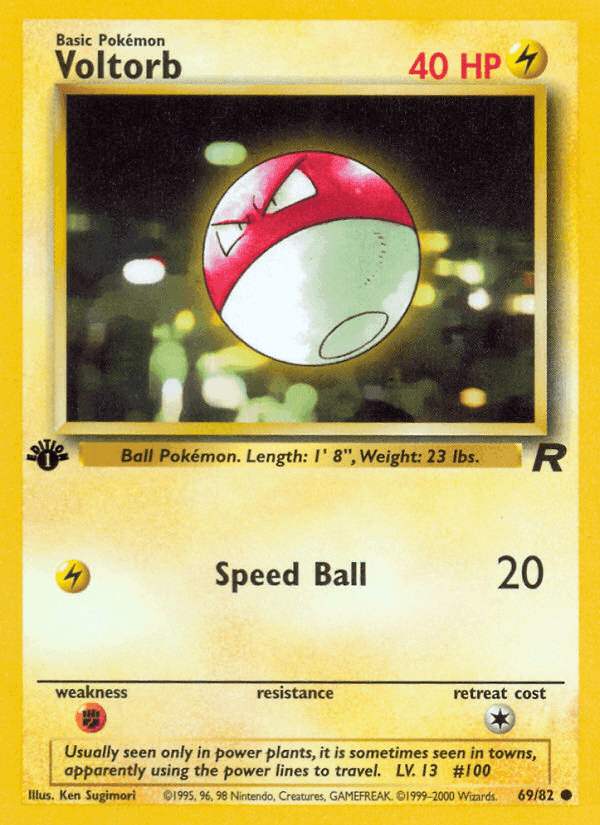 Voltorb, card 69 from Team Rocket