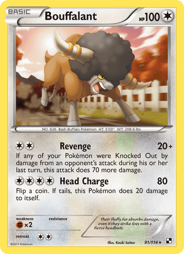 Bouffalant, card 91 from Black & White