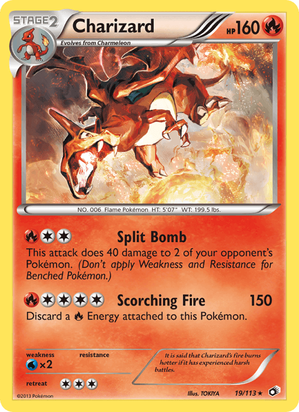 Charizard, carta 19 di Legendary Treasures