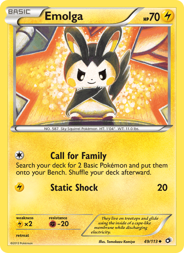 Emolga, carta 49 di Legendary Treasures