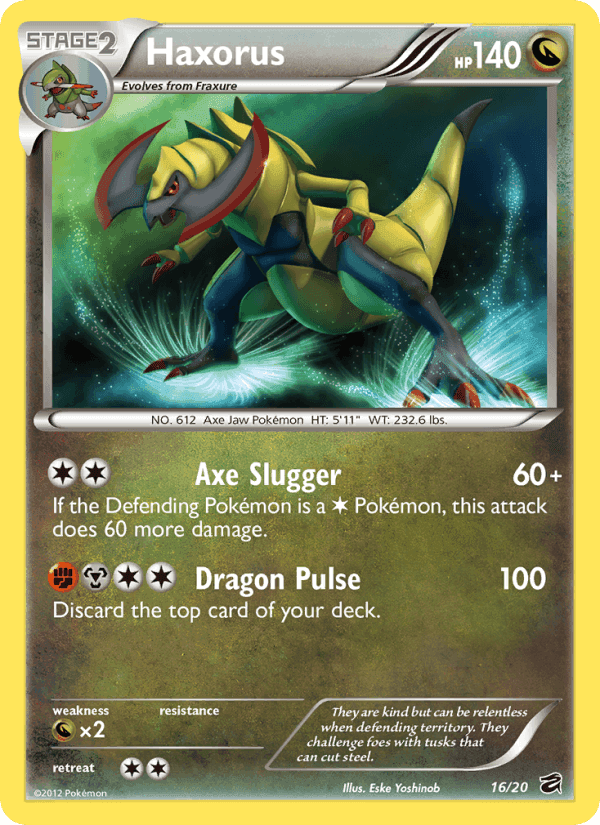 Haxorus, carta 16 de Tesoro de Dragones
