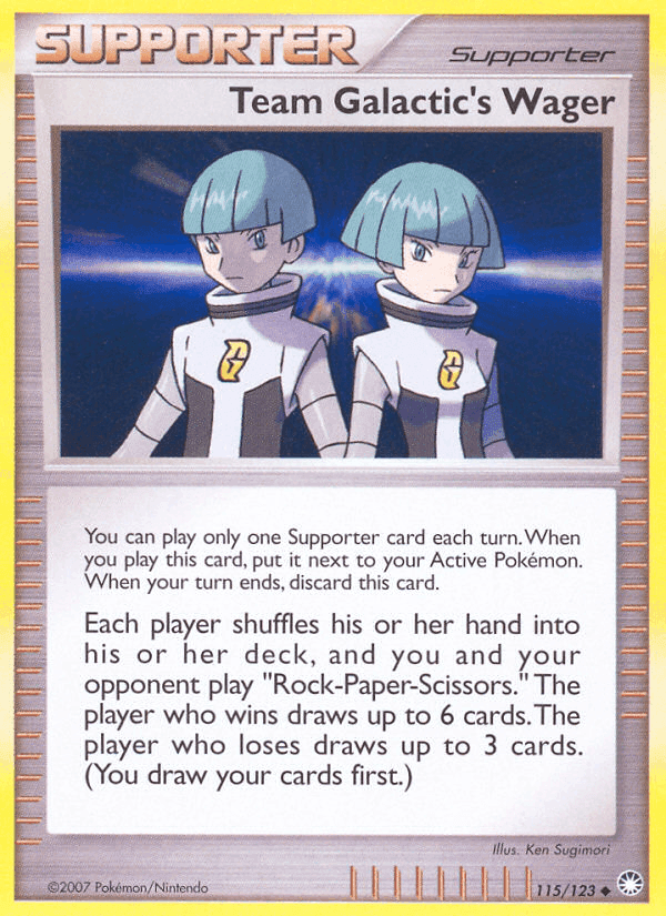 Team Galactic's Wager, card 115 from Mysterious Treasures