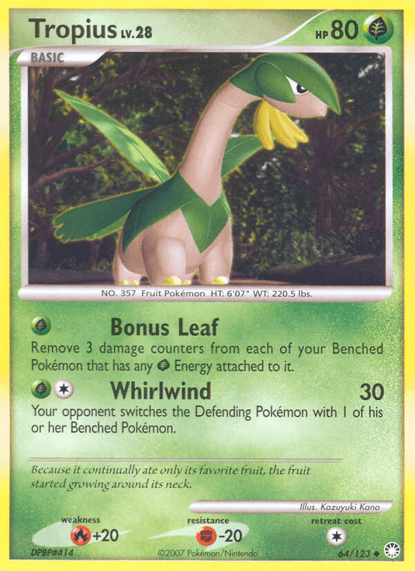 Tropius, carta 64 de Tesoros Misteriosos