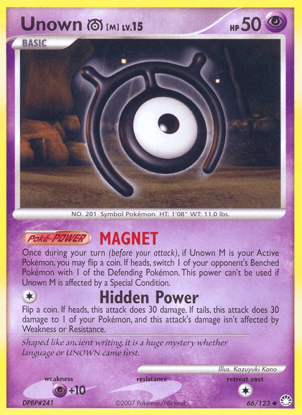 Unown M, carta 66 de Tesoros Misteriosos