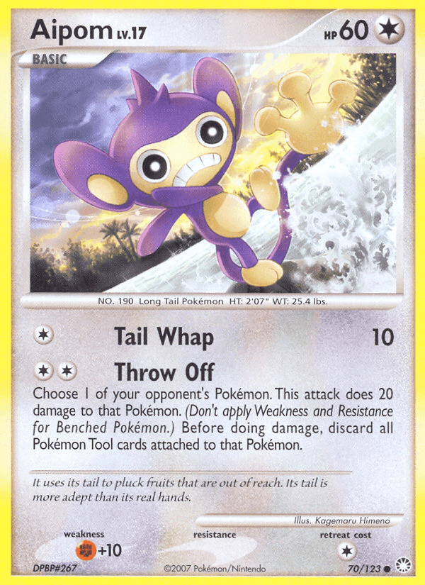 Aipom, card 70 from Mysterious Treasures