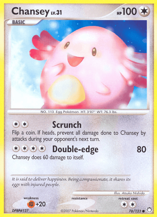 Chansey, card 76 from Mysterious Treasures