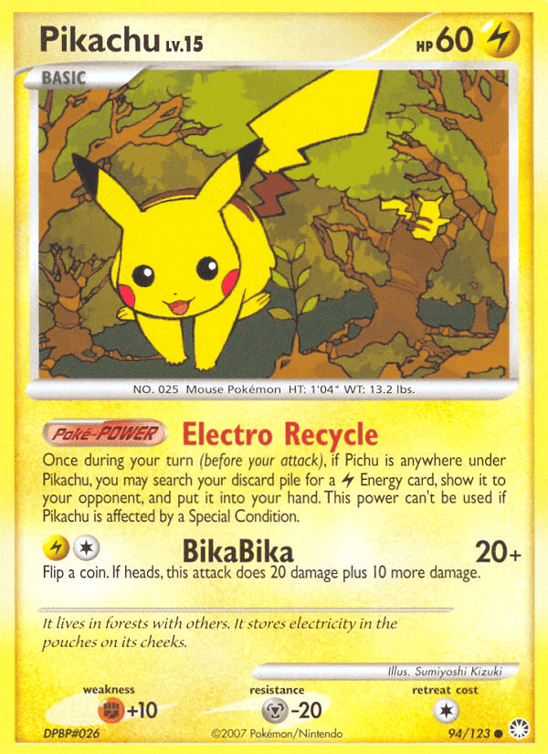 Pikachu, carta 94 di Tesori Misteriosi