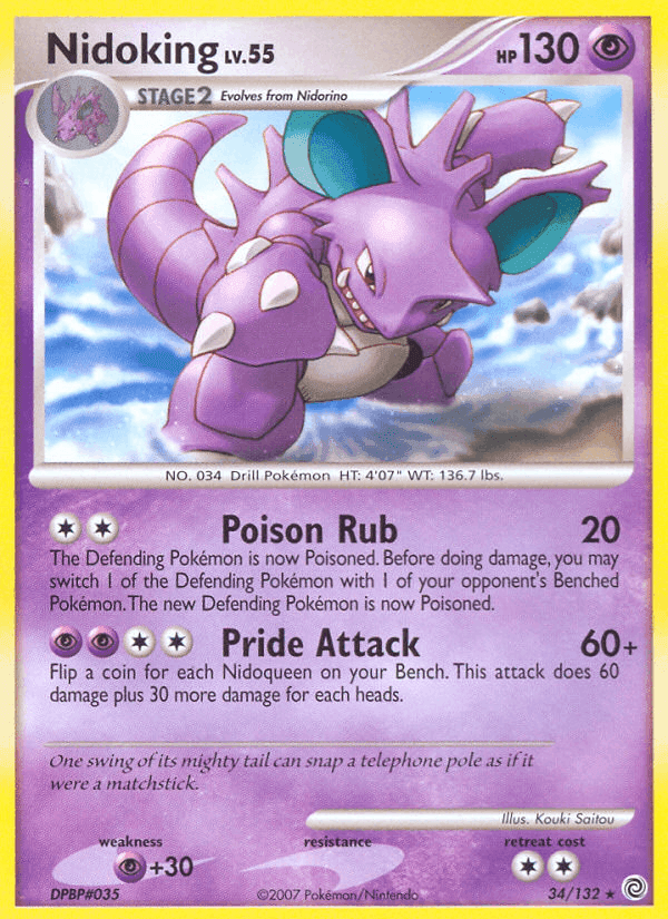 Nidoking, carta 34 de Maravillas Secretas